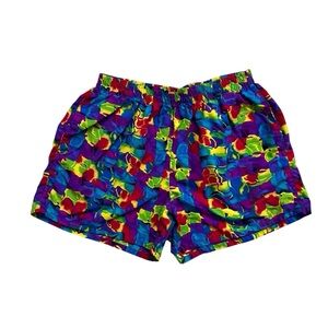 LL Bean Women’s Vintage Multicolor Athletic Shorts USA 80s 90s Y2K Bright Medium